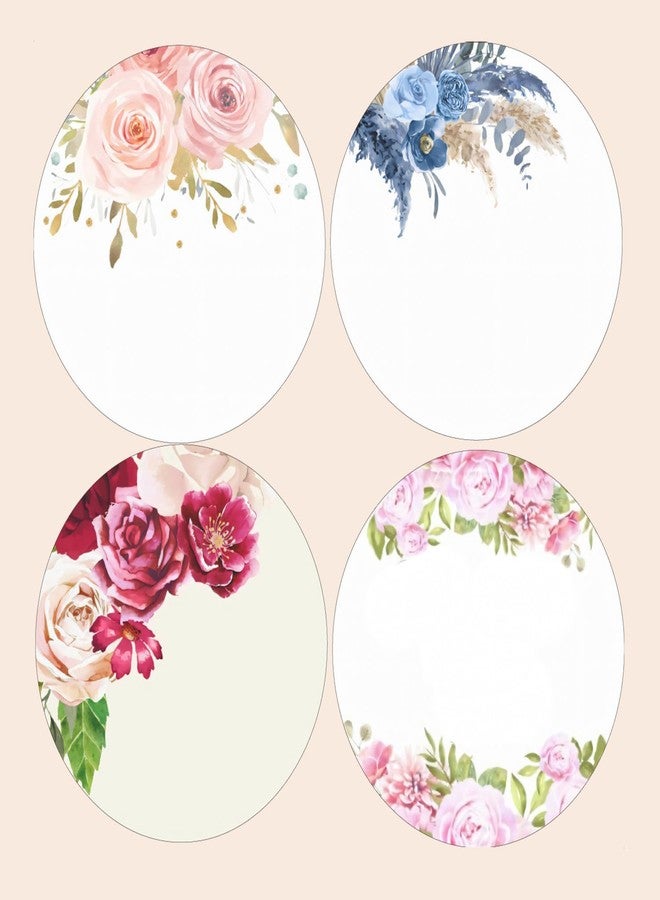 SLGIFT Vinyl Round Floral Theme Sticker, Self-Adhesive Vinyl Stickers, 40 Pieces, 2 x 2 Inches Round Sticker, 4 Unique Designs, R152 - Image 2